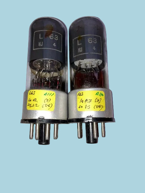 L63, OSRAM, MATCHED PAIR, GREY GLASS, ,ONG ENVELOPE. LARGE GOLD OSRAM DECAL, SAME BATCH CODE, 6J5GT, CV1934, HAMMERSMITH SEPTEMBER 1952 PRODUCTION,