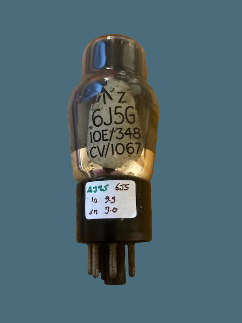 6J5G, GEC, GREY GLASS, 10E/348, CV1067, L63, HAMMERSMITH, WHITE DECAL, WARTIME PRODUCTION