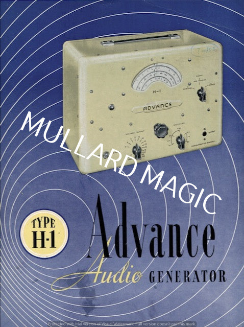 ADVANCE, H1, BROCHURE, 1953