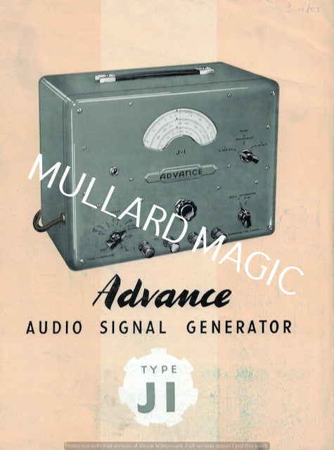 ADVANCE, J1, BROCHURE, 1953