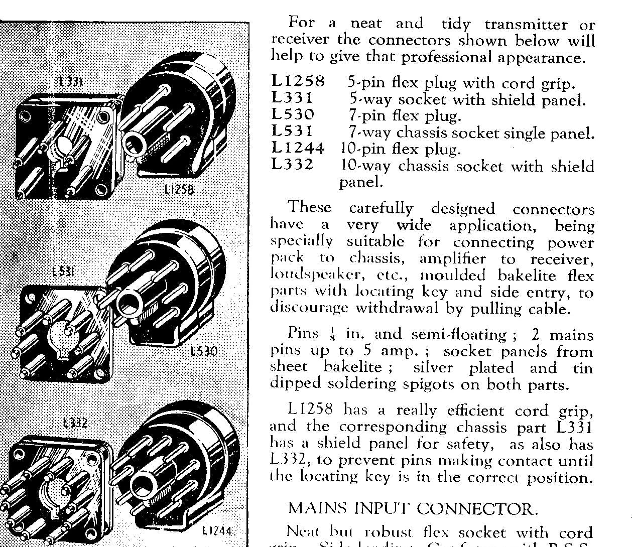 BELLING LEE, AIR MINISTRY, 10 PIN PANEL MALE PLUG, L1244, 10H/629, ZA1837 EX EQUIP