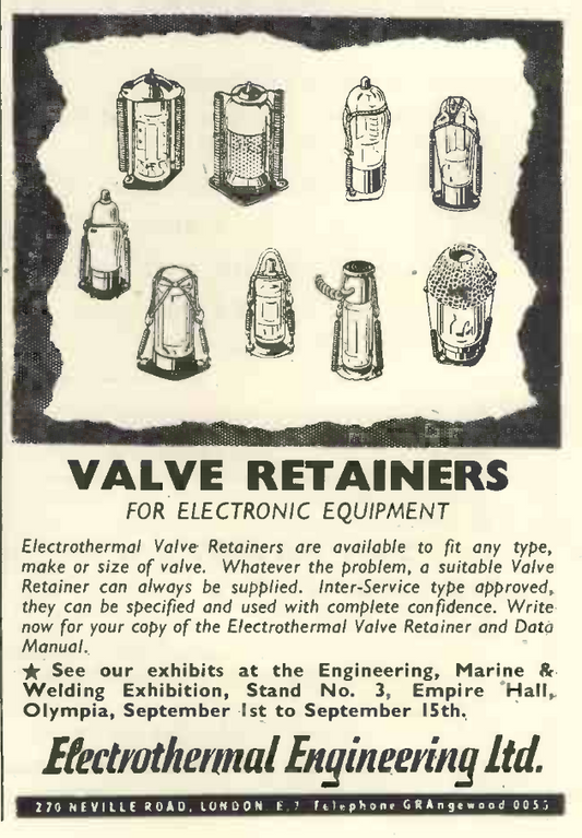 ELECTROTHERMAL, VALVE RETAINER, SPRING TYPE, B9A, B7G, APPROX 40mm COILED HEIGHT, ECC83 SIZE, VRA3 TYPE