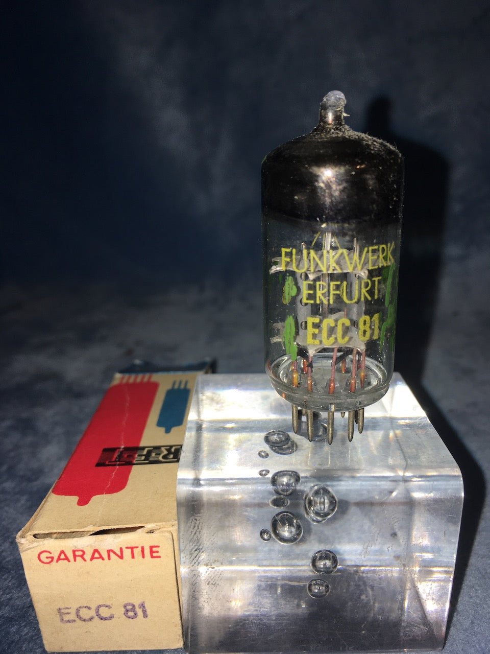 ECC81, RFT, FUNKWERK ERFURT, BOXED, NOS, 1960S PRODUCTION