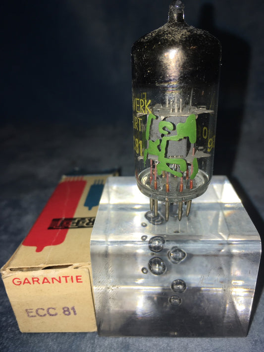 ECC81, RFT, FUNKWERK ERFURT, BOXED, NOS, 1960S PRODUCTION