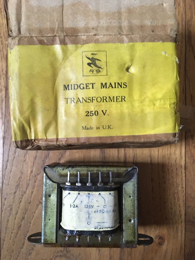 RADIOSPARES, RS COMPONENTS,MIDGET MAINS TRANSFORMER, 240VAC, NEW BOXED