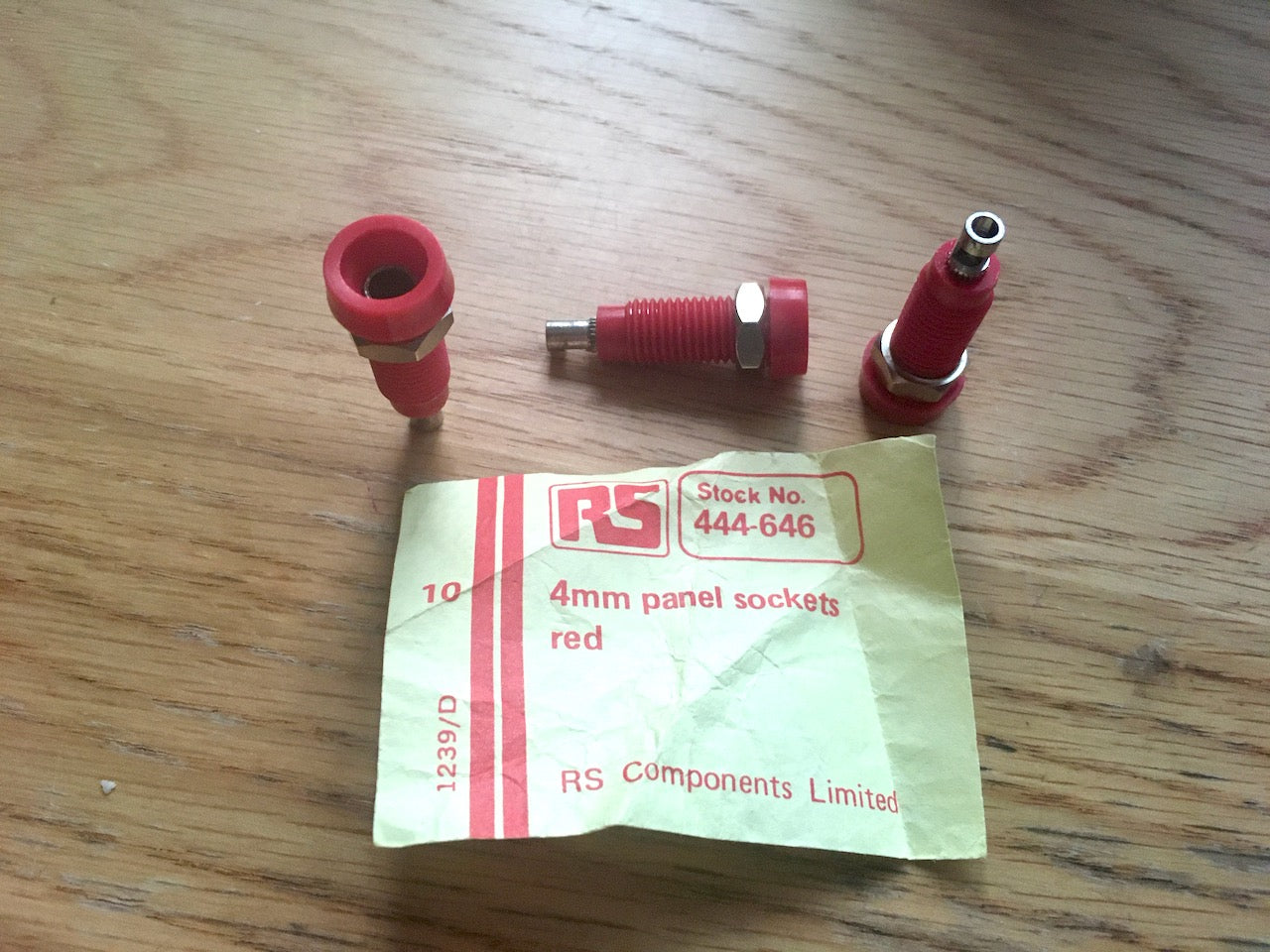 RADIOSPARES, RS, RED, BANANA SOCKET, 4mm, 444-646