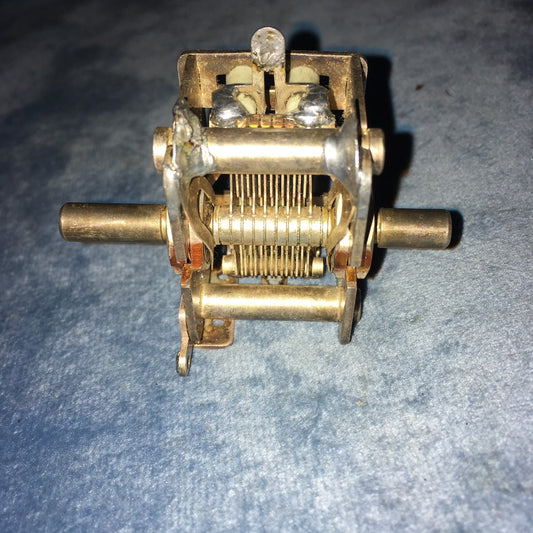 50pF, Silver Plated, Ballrace Bearing, Variable Capacitor, Tuning Gang, EX ARMY