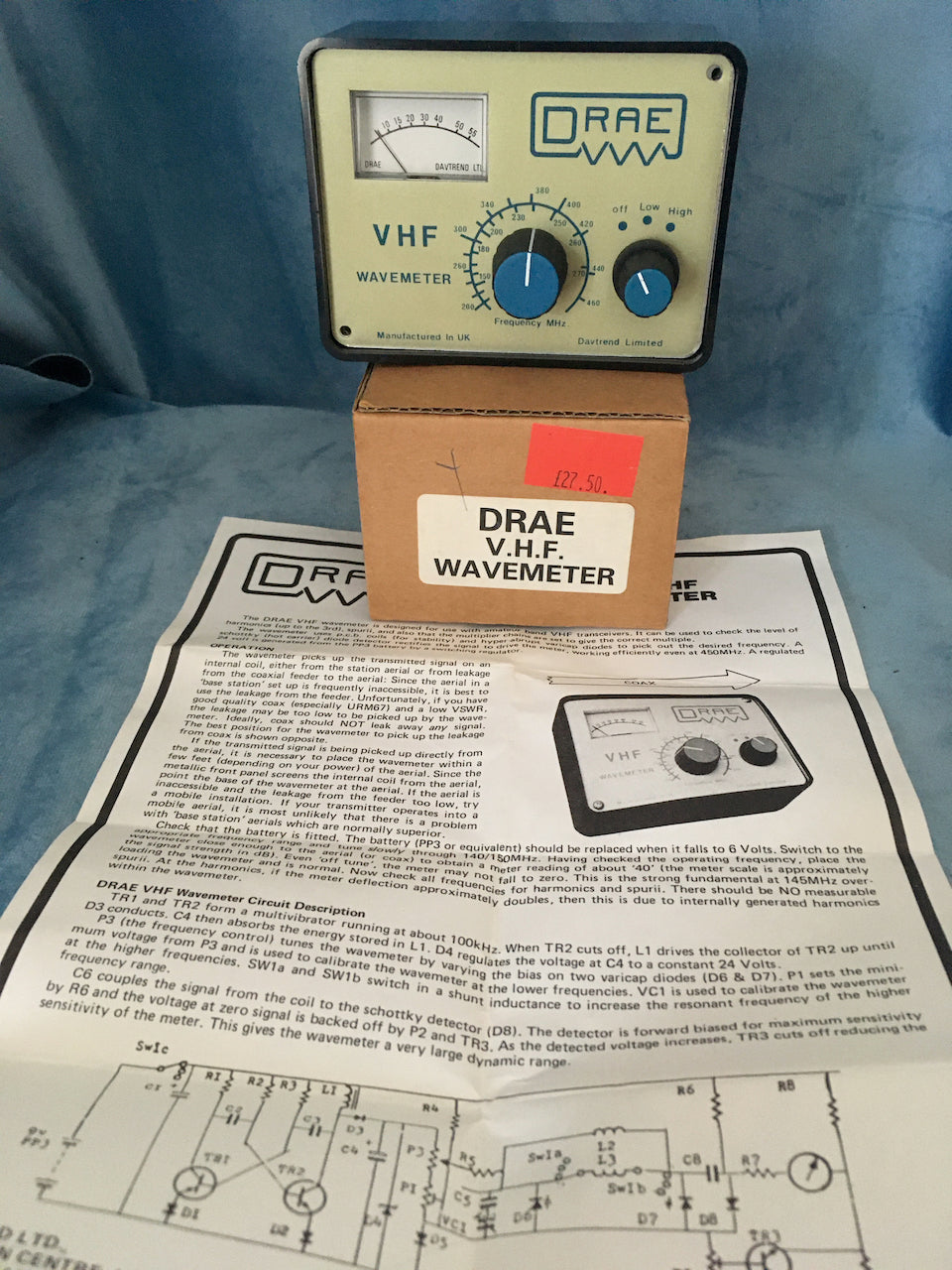 DRAE, DAVTREND LIMITED, VHF WAVEMETER, 150 - 460MHz, BOXED, AS NEW