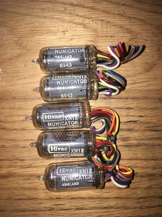 XN12, Hivac,  15.5mm, Nixie, Numeric  Valve, Wire Ended, Same Factory Code, New Unused
