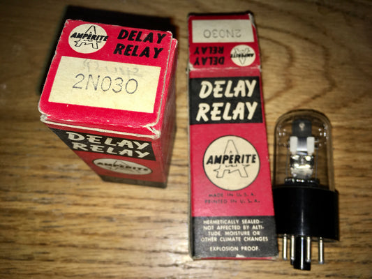 2N030, AMPERITE, SPST, DELAY RELAY, OCTAL BASE, 30 SECOND DELAY, 2.5V HEATER, BOXED NOS