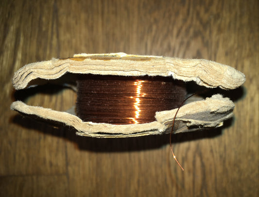 ENAMELLED COPPER WIRE,32SWG, ON  CARD SPOOL, 125g TOTAL MASS