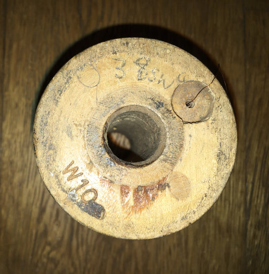 ENAMELLED COPPER WIRE, 38SWG, ON  WOOD SPOOL, 125g TOTAL MASS