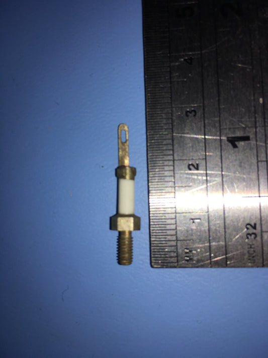 JACKSON BROS, VINTAGE CERAMIC TAG STRIP, INSULATED STAND OFF, 14mm HIGH 1 WAY, EX EQUIPT