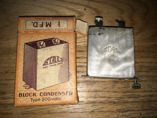 STAL, CONDENSER, 1uF, 500V WKG, NIB, 1931
