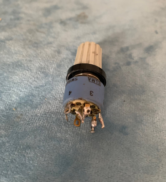 ELMA, 6 WAY, ROTARY SWITCH, SWISS MADE, EX EQUIPT, C/W KNOB