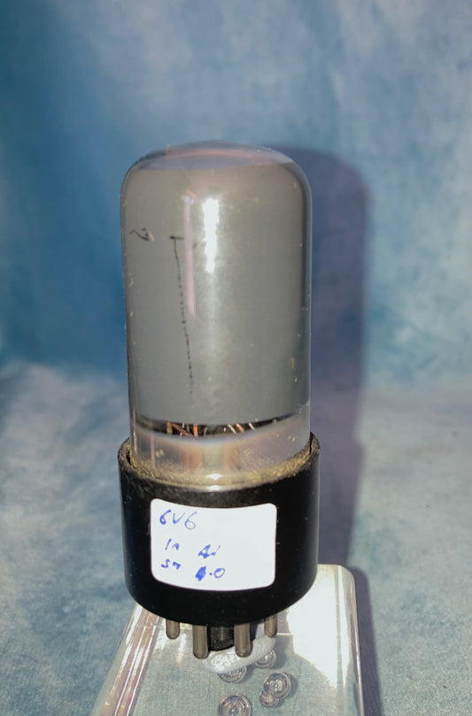 6V6GT, BRIMAR, BLACK GLASS, BLACK BASE, ORANGE BASE PRINT, 1954 MANUFACTURE, CV511