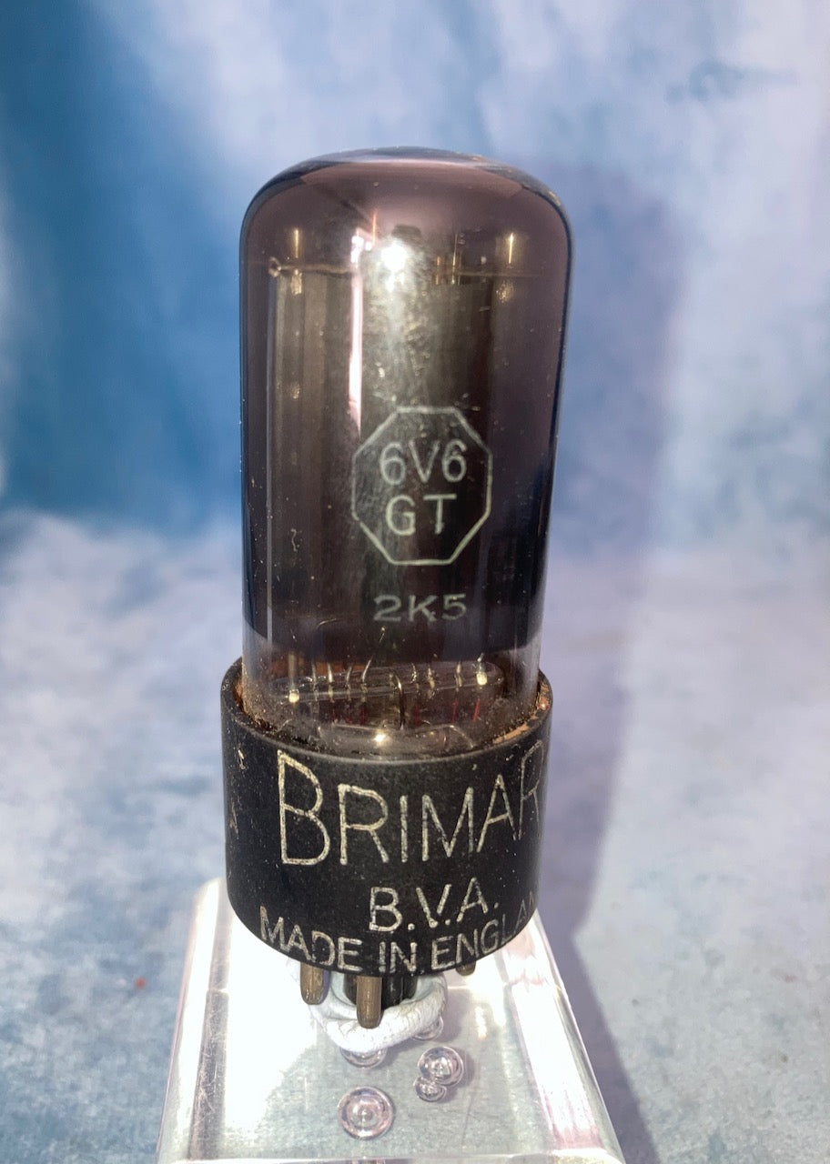 6V6GT, BRIMAR, BLACK GLASS, BLACK BASE, GREY BASE PRINT, 1957 MANUFACTURE, CV511