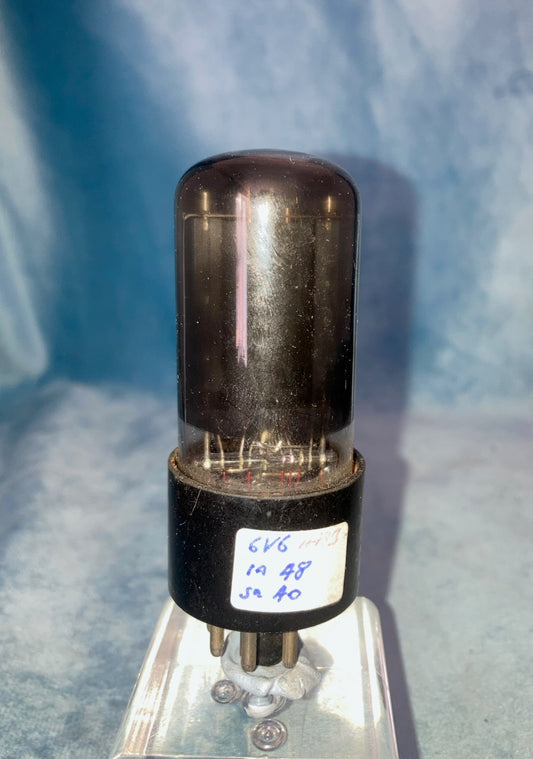 6V6GT, BRIMAR, BLACK GLASS, BLACK BASE, GREY BASE PRINT, 1957 MANUFACTURE, CV511