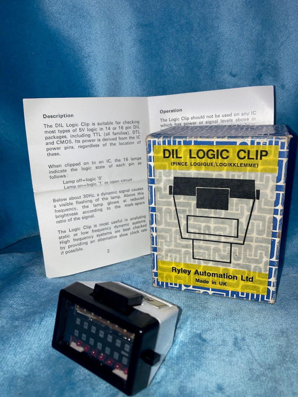 RYLEY AUTOMATION, CLIP ON, DIL LOGIC CLIP, BOXED, DTL, TTL, CMOS