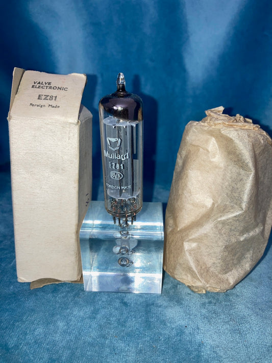 EZ81, MULLARD, NEW SHIELD, 8t1 c1K, HENDON AUSTRALIA MANUFACTURED, NOVEMBER 1971, NEW, NOS, BOXED