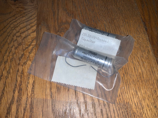TCC, METALPACK, VISCONOL-X, PAPER IN OIL, PIO, CAPACITORS, AXIAL, 0.01uF @ 1000V, EX MILITARY, NEW OLD STOCK,