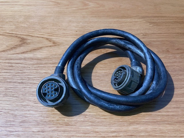LARKSPUR, CABLE 5FT, Pattern 104, Plessey, Mk 4, 12 Way, Socket, Free, Rt Angle, TO, 12 way, Plug, Free, RT Angle, Male Pins, Aluminium Mk IV,