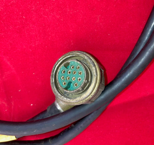 LARKSPUR, CABLE 8FT, Pattern 104, Plessey, Mk 4, 12 Way, Socket, Female Pins, Free, Rt Angle, TO, 12 Way, Plug, Free, RT Angle, Male Pins, Aluminium Mk IV,