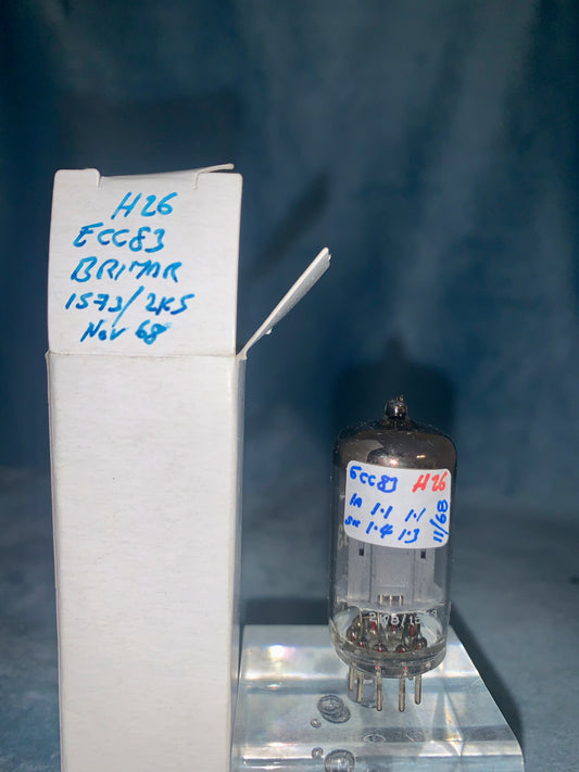 ECC83,  Brimar, Manufactured  November 1968, 1573 code,   12AX7