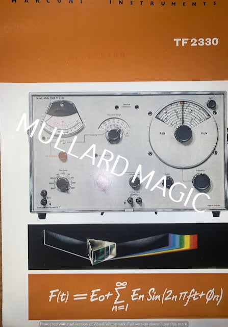MARCONI INSTRUMENTS, TF2330, WAVE ANALYSER, LEAFLET