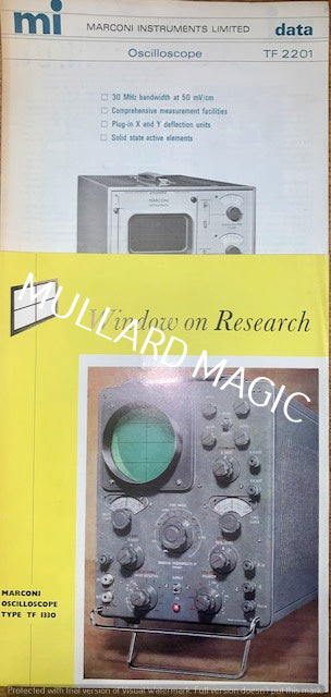 MARCONI INSTRUMENTS, TF2201, OSCILLOSCOPE, TF1330, OSCILLOSCOPE, LEAFLETS