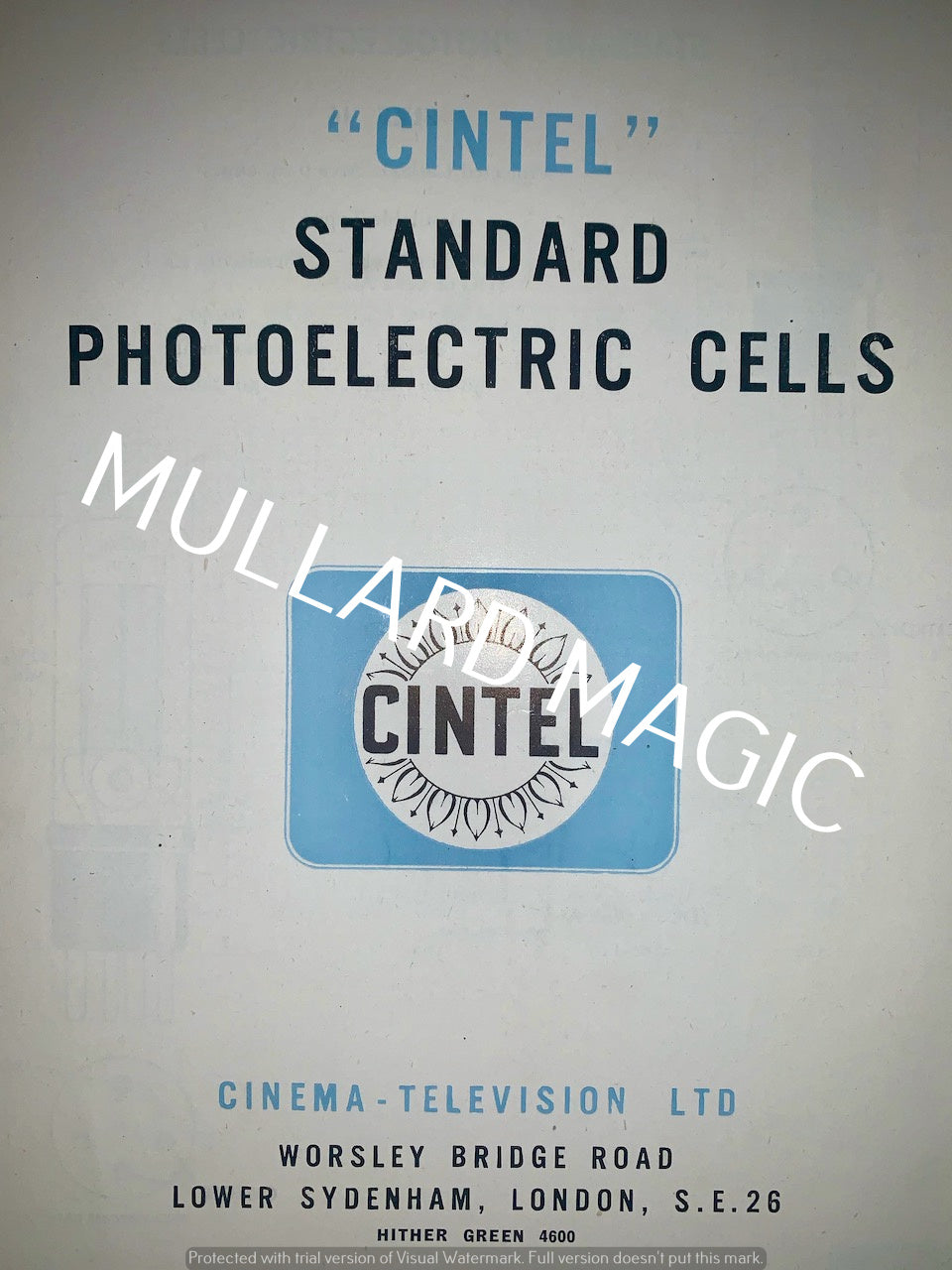 CINTEL, STANDARD PHOTOELECTRIC CELLS, 1950S