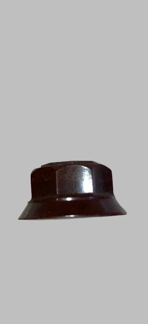 OCTAGONAL, SKIRTED, BLACK BAKELITE KNOB, 18mm DEPTH, 33mm DIA, NO GRUB SCREW