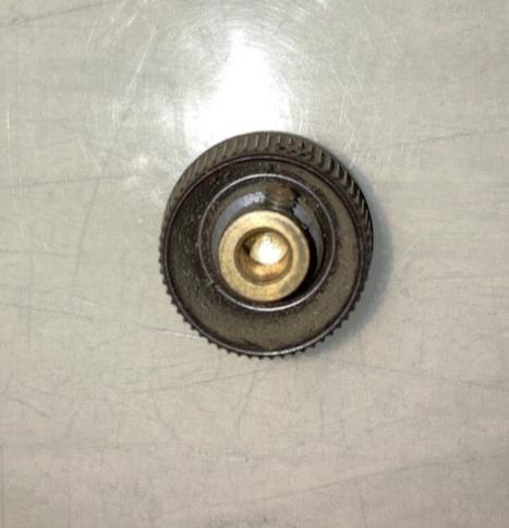 Brown Bakelite, Rolo style, Milled Tapered , possibly Philips, 930, Dia. 29mm, Height 19mm,