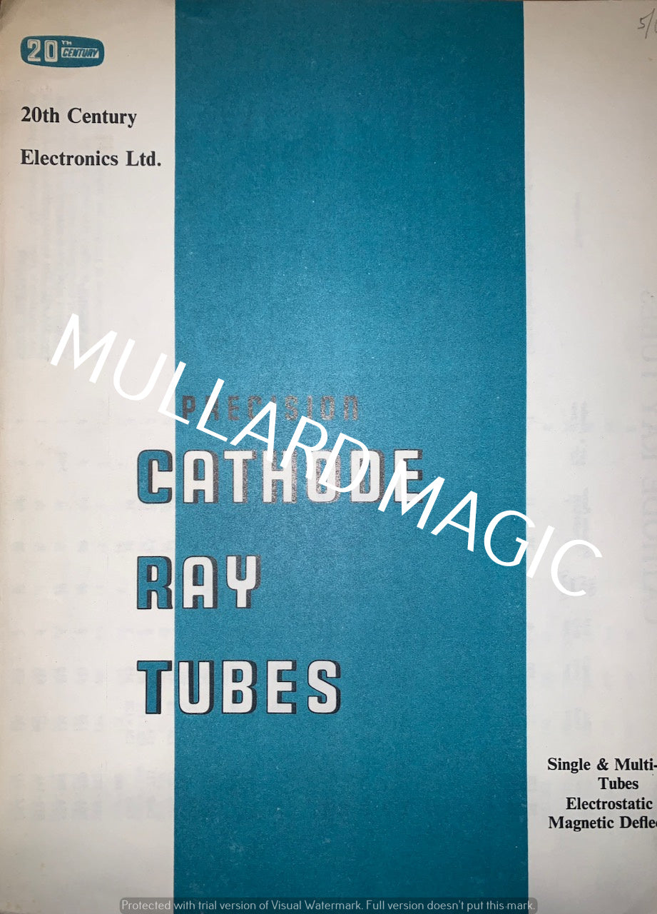 20TH CENTURY ELECTRONICS, PRECISION CATHODE RAY TUBES, CRT, BOOKLET,1964