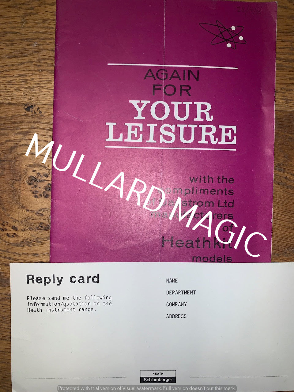 Heathkit, Unused Reply Card, Again for Your Leisure,Mini- Catalogue, 86/2