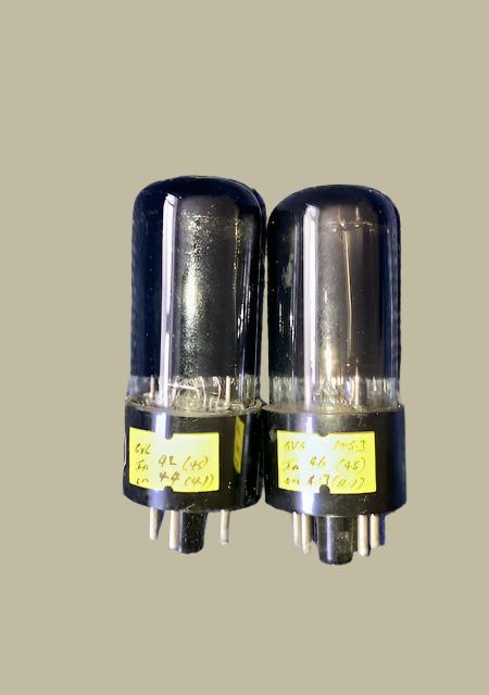 6V6GT, BRIMAR, MATCHED PAIR, BLACK GLASS, BLACK BASE,  WHITE BASE PRINT, CV511