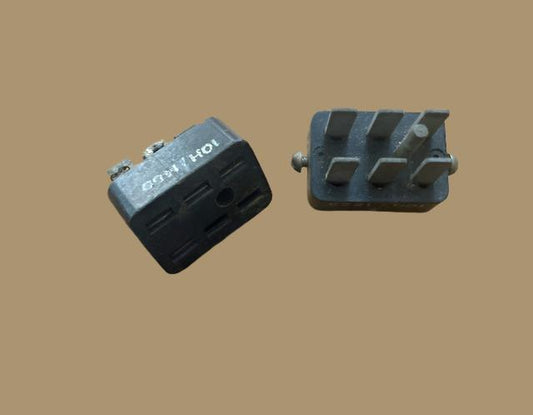 PAIR OF JONES CONNECTORS, 6 PIN MALE & FEMALE, 10H/1450, 10H/1523, CHASSIS MOUNT, R1155 T1154 PSU