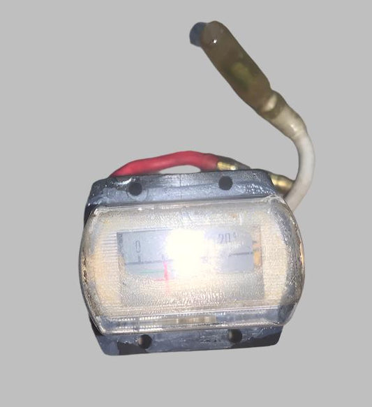 EDGE MOUNT, MOVING COIL METER, , EX BBC, MAKER UNKNOWN , APPROX 21 x 36mm DISPLAY, APPROX 16mm MOUNTING CENTRES