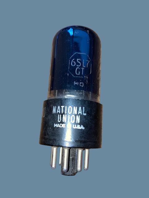 6SL7GT, NATIONAL UNION, FAT BLACK BASE, BLACK GLASS, SILVER PRINT, CV569, CV1985, ECC35, VT-229, OCTOBER 1951 PRODUCTION  6SL7