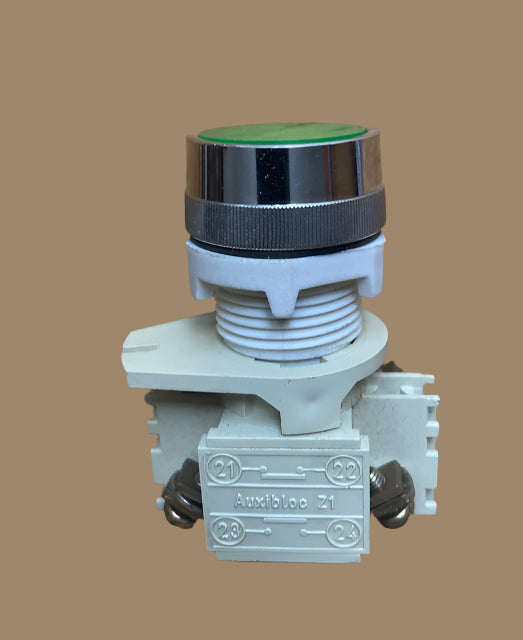 BACO, AUXIBLOK Z1, PUSH SWITCH, SP, NON LATCHING, THE BIG GREEN BUTTON, NOS