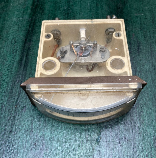 Edge read meter, Ammeter, FSD = 100uA, Scaled -15 - +2 Decibels, EX HARWELL AEA