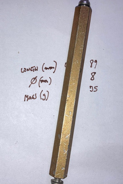 SET OF 3X, HEX STANDOFFS, 4BA, UNINSULATED, 89mm HEIGHT, 8mm HEX