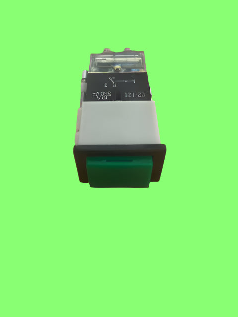 EAO, SWISSTAC, ILLUMINATED PUSH BUTTON, SWITCH, MOMENTARY, 02-121-011, 380V AC 10A, GREEN LENS