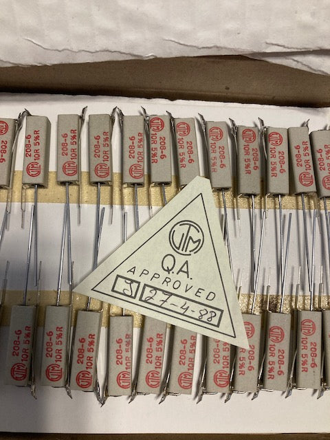 Box of 20+ pcs, NOS, VITROHM, 208-6, 10R, 10 ohm 3W, Fused Ceramic Resistors