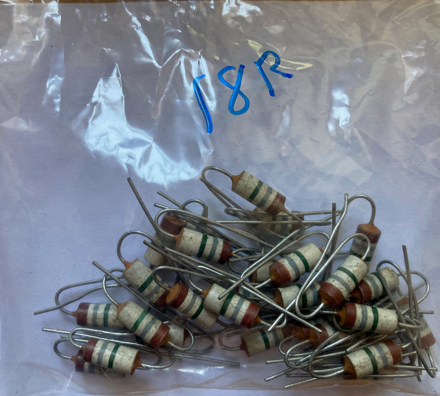 18R, 0.125W, Erie, Type 109, Carbon Resistors, High Stability,