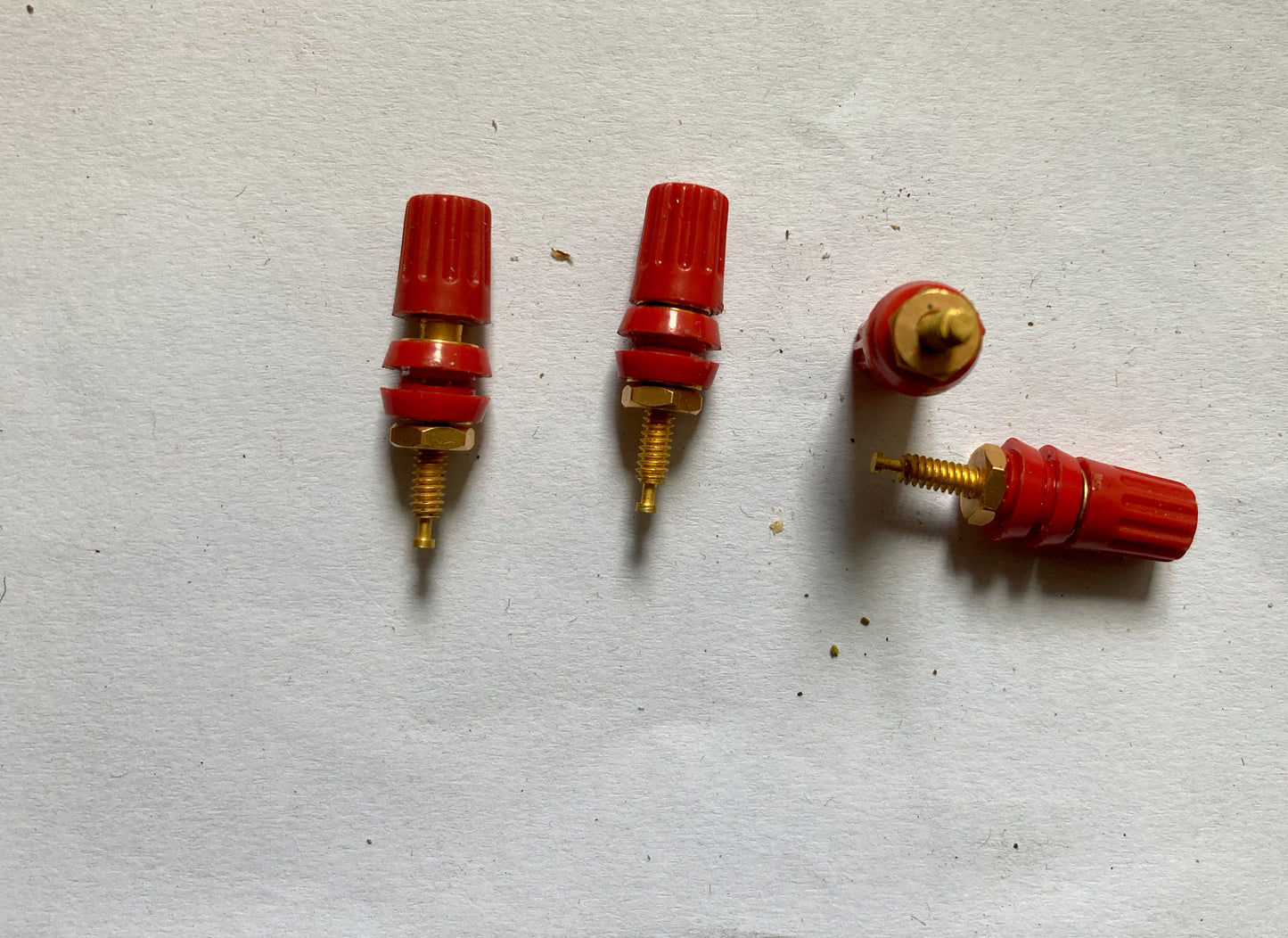 2mm, RED, GOLD PLATED, BINDING POST, NOS