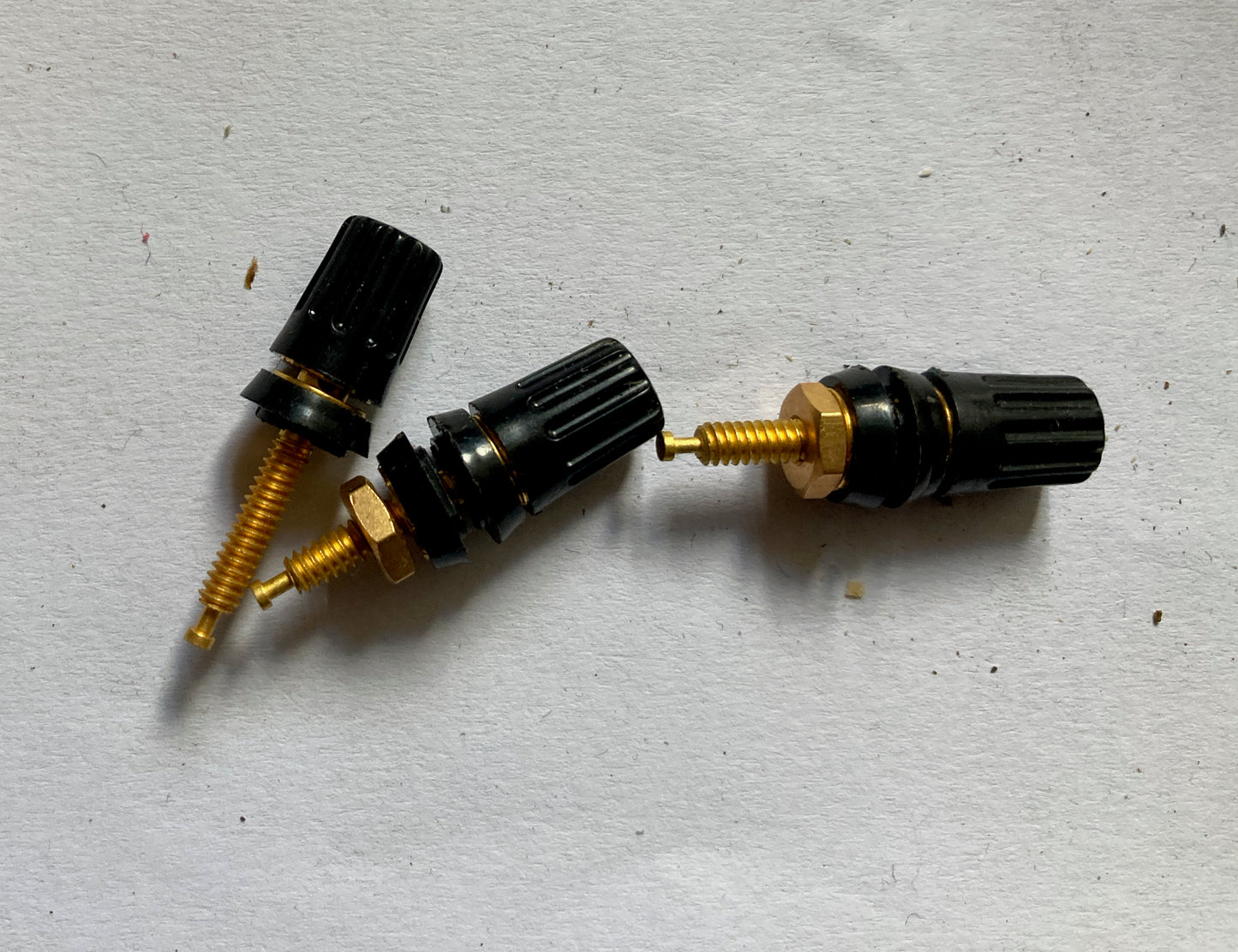 2mm, BLACK, GOLD PLATED, BINDING POST, NOS