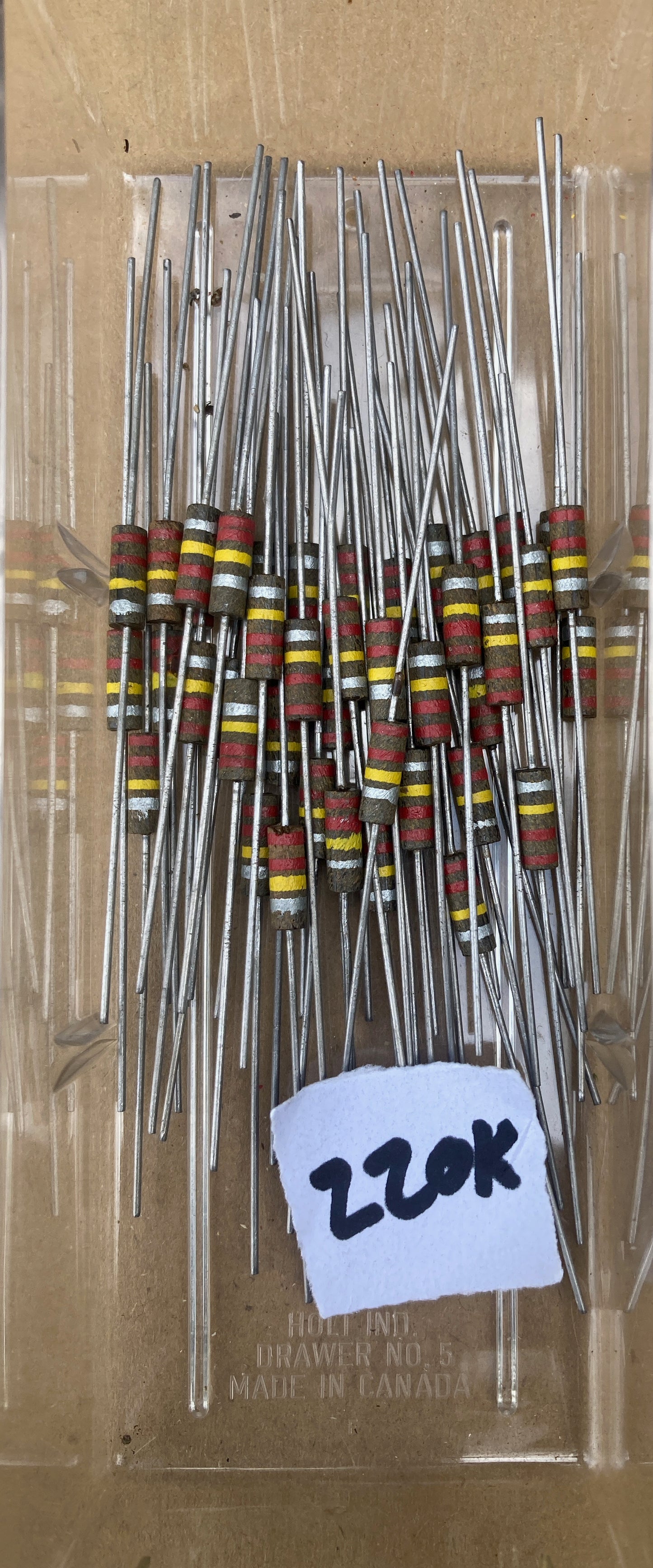 Allen Bradley, Morganite, Carbon composite resistor, Type S, 0.5W 10%, VARIOUS VALUES