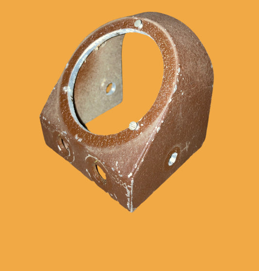 EMI, cast aluminium, 3.25ins dia, 2.6ins aperture, moving coil meter desk mount, brown crackle finish