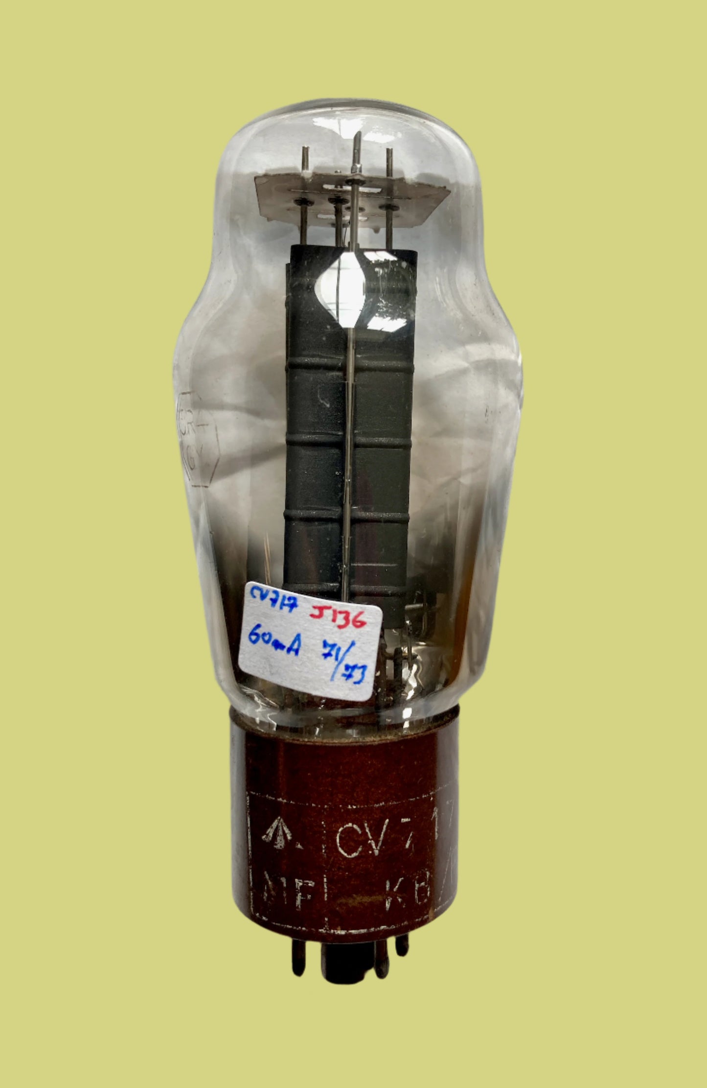 CV717, STC, BROWN BASE, 5 RIB CHARCOAL ANODE, FOOTSCRAY NOVEMBER 1951 PRODUCTION, 5R4G